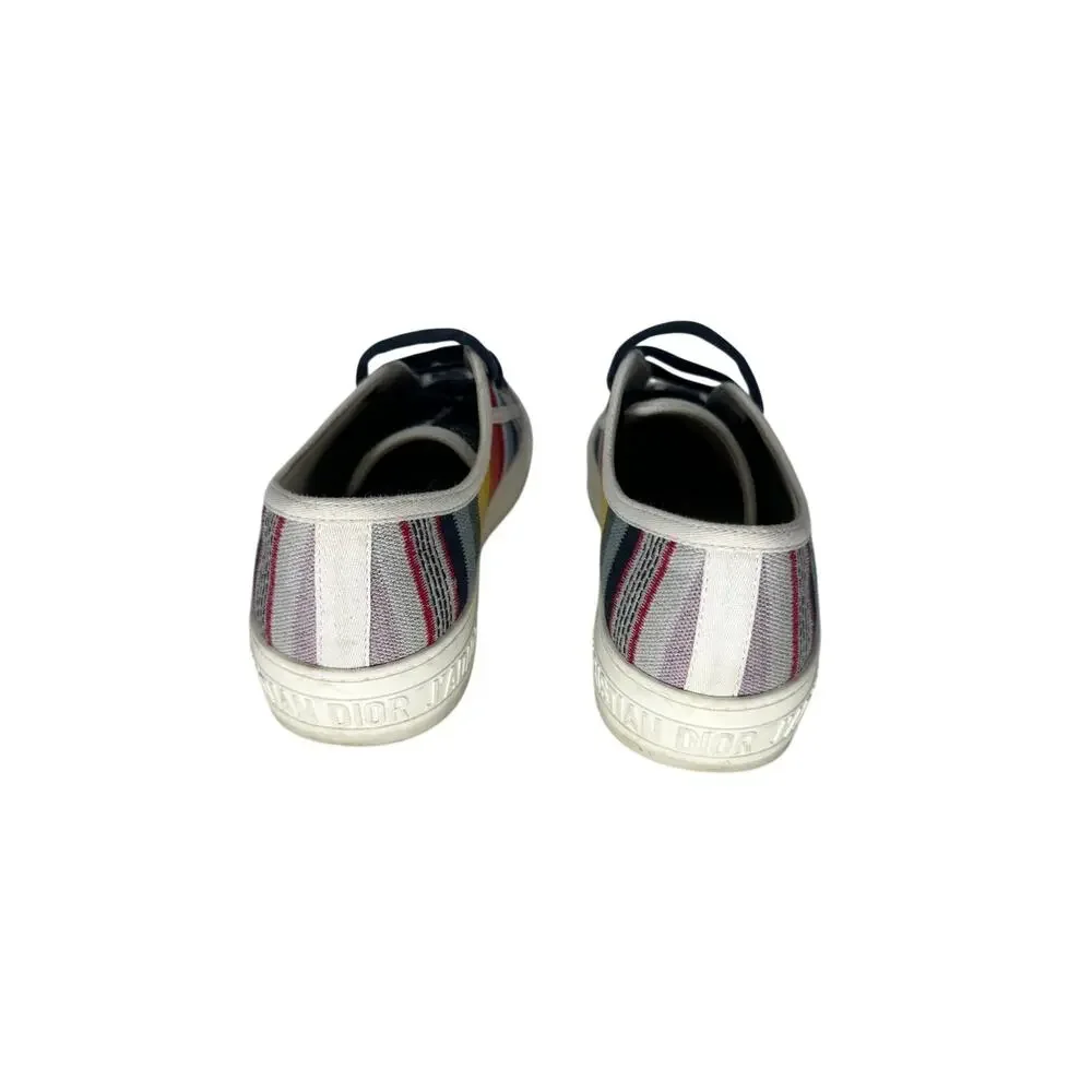 Christian Dior Walk'n'Dior Multicolor Striped Canvas Low Top Sneakers Women 37.5